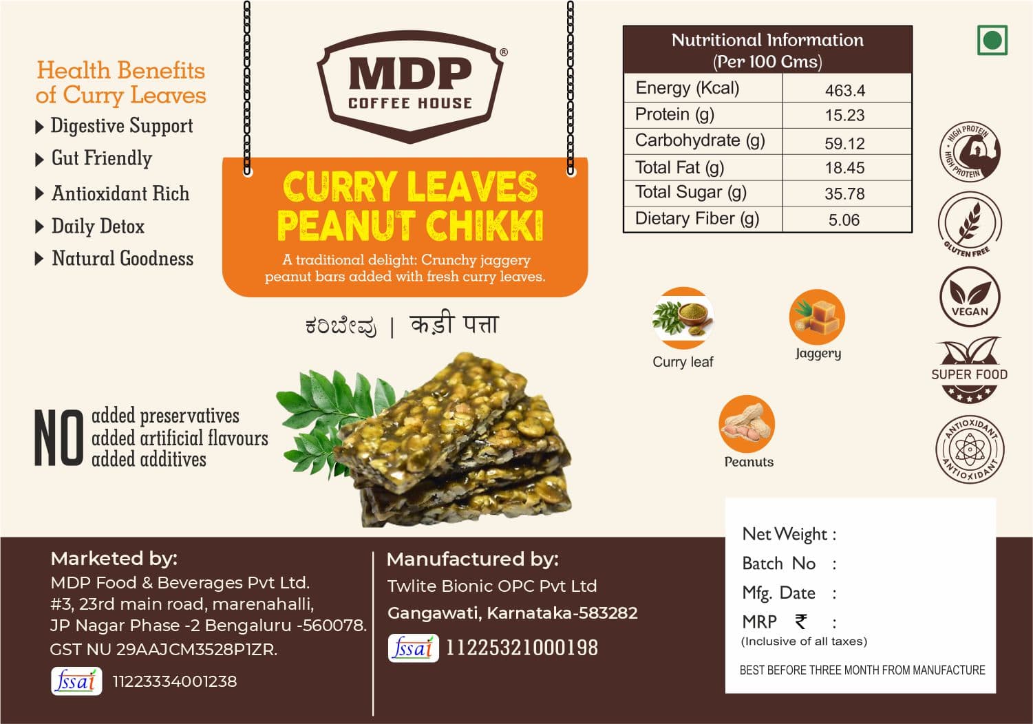 Curry Leaves Chikki