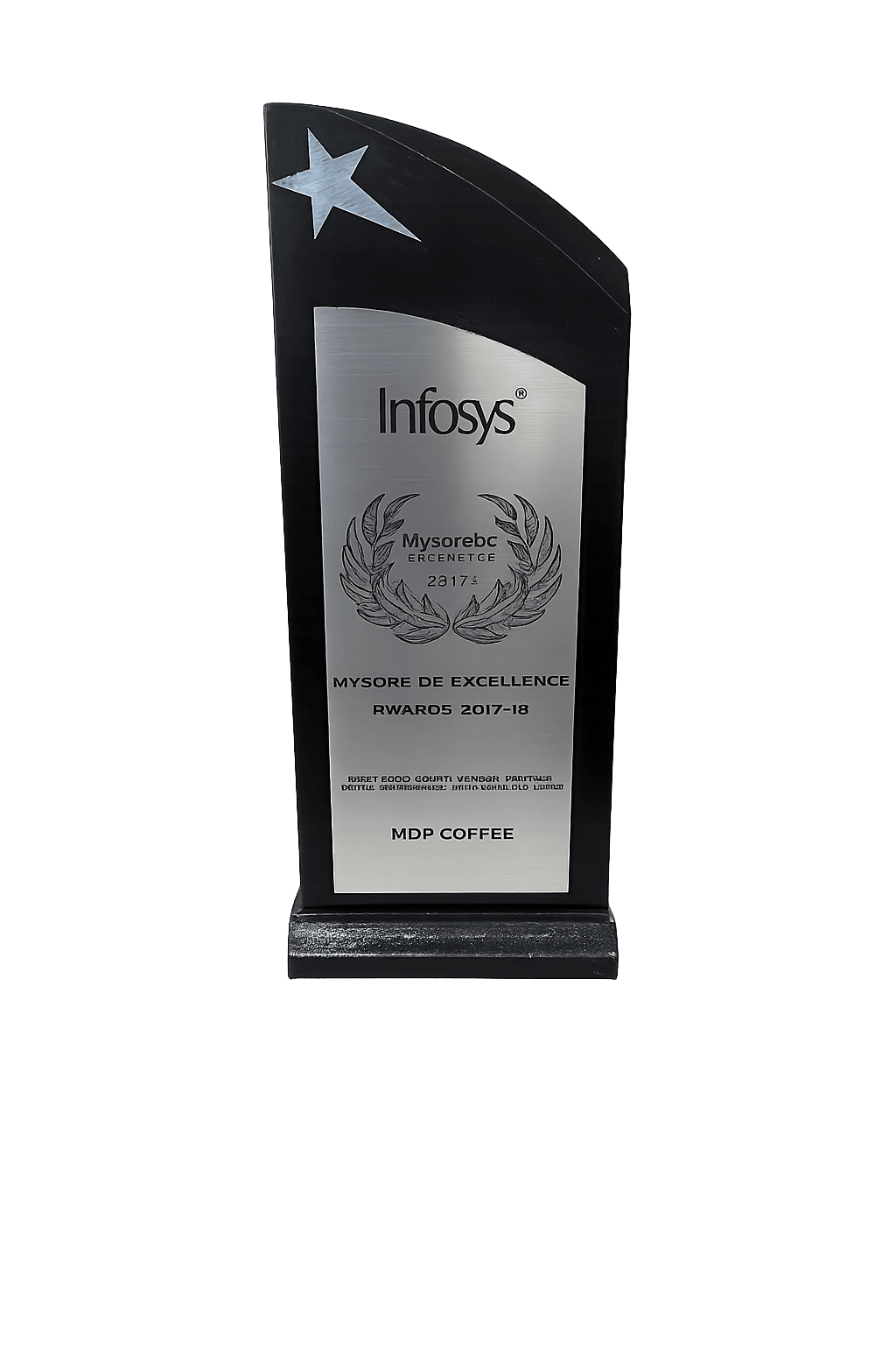 Infosys Mysore DC Excellence Award 2017-18 — Best Food Court Vendor Partner — MDP Coffee